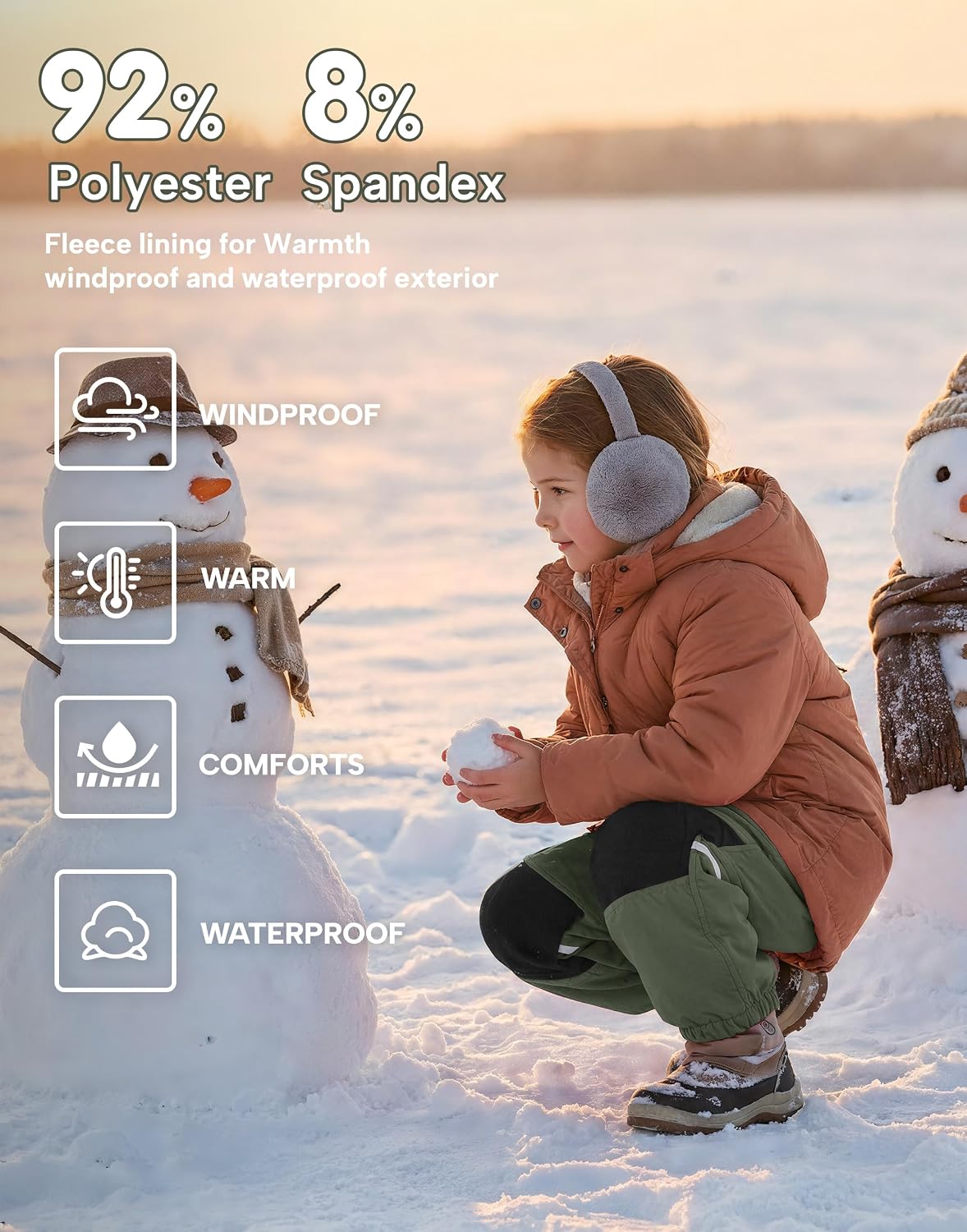 MIVEI Toddler Snow Pants Fleece Lined Waterproof Ski Pants