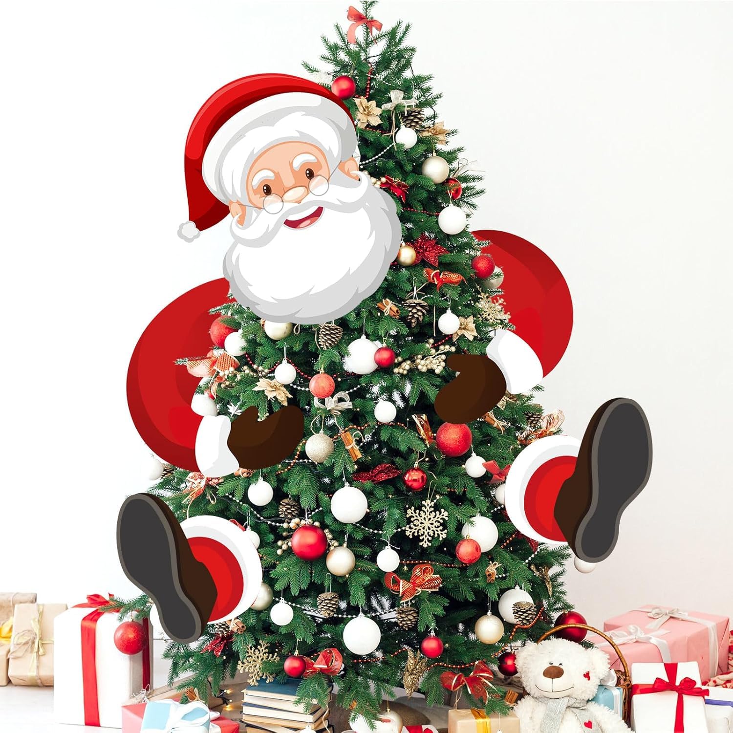 RINOLY Santa Christmas Tree Topper, Christmas Decoration for Christmas Tree
