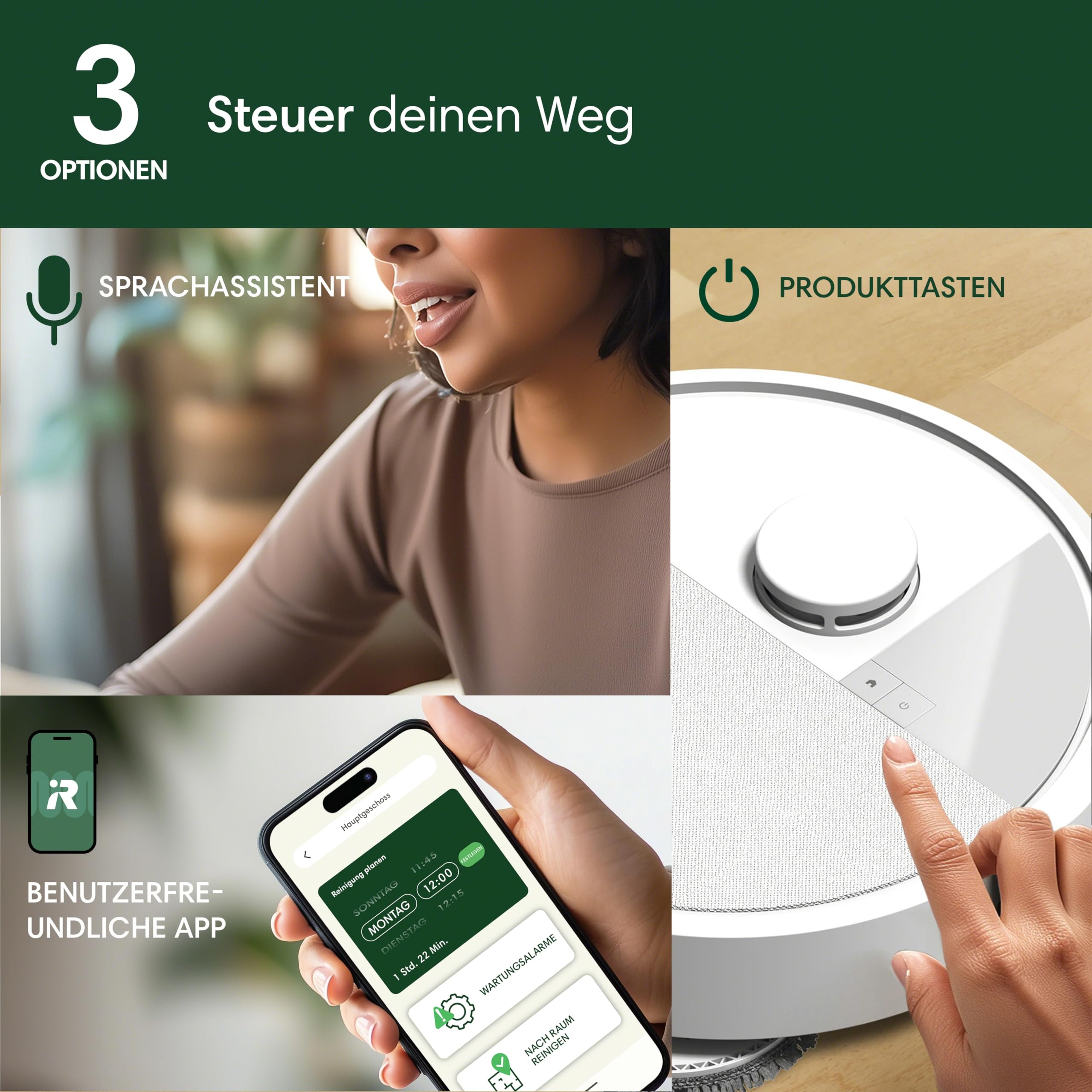 iRobot Roomba Plus 405 Combo Robot + AutoWash Dock Saugroboter mit Wischfunktion - Clearview LiDAR - 7000Pa - DualClean Wischpads - SmartScrub - Teppicherkennung - 75 Tage Entleerung - Weiß