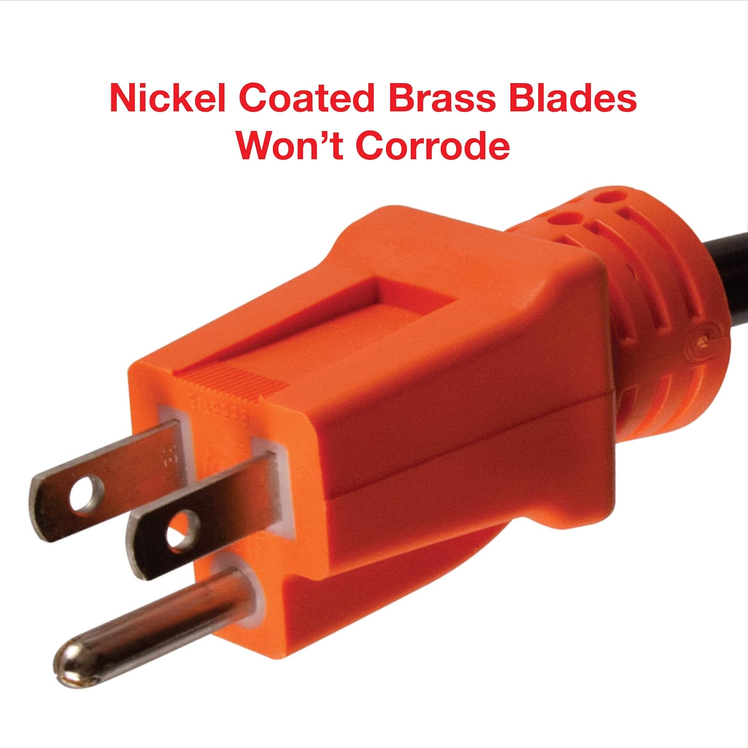Clear Power 15 ft 14/3 SJTW 3 Outlet Heavy Duty Indoor/Outdoor Extension Cord, Water, Weather & Kink Resistant, Flame Retardant, Black Cord, Orange Connector, 3 Prong Grounded Plug, CP10126