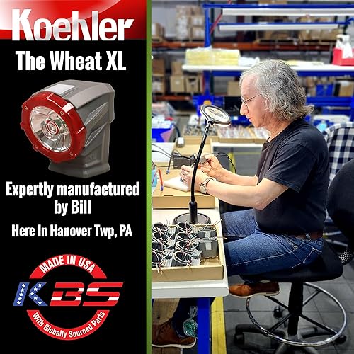 Miniatura 3 de Koehler LI -8000-XL - Lámpara LED inalámbrica de "trigo", brillante, certificado de seguridad MSHA, tecnología LED avanzada, 185 lúmenes de salida,