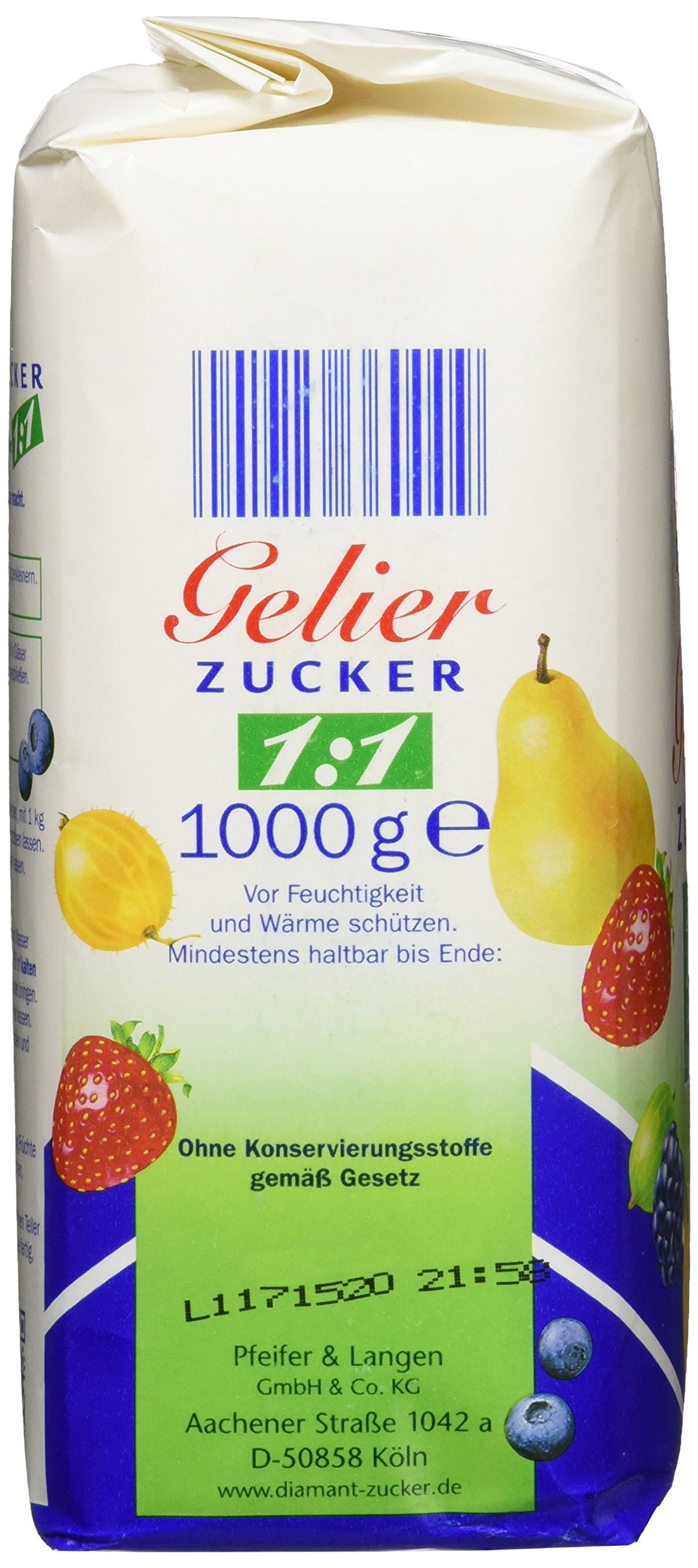 Kölner Diamant Gelierzucker 1:1, 10er Pack (10x 1000 g Packung)