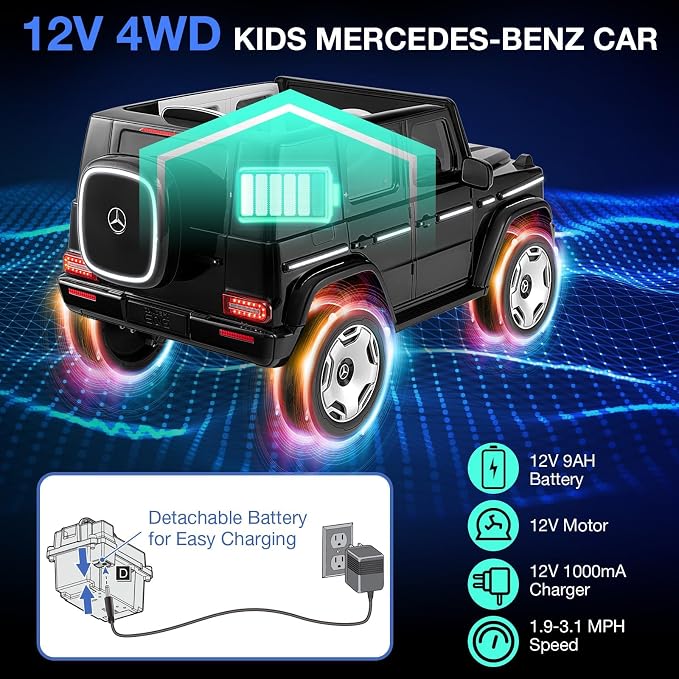 Auto eléctrico infantil Mercedes-Benz 12V con control remoto miniatura 5