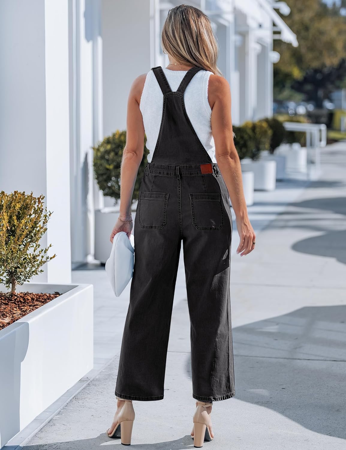 luvamia Wide Leg Overalls for Women Denim Loose Fit Baggy Bib Adjustable Cropped Casual Stretchy Jean Jumpsuit Overall - Image 2