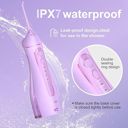 Miniatura 6 de Oralfree Irrigador dental de agua para dientes - Braces Irrigador oral inalámbrico portátil recargable limpiador de riego de viaje IPX7 impermeable