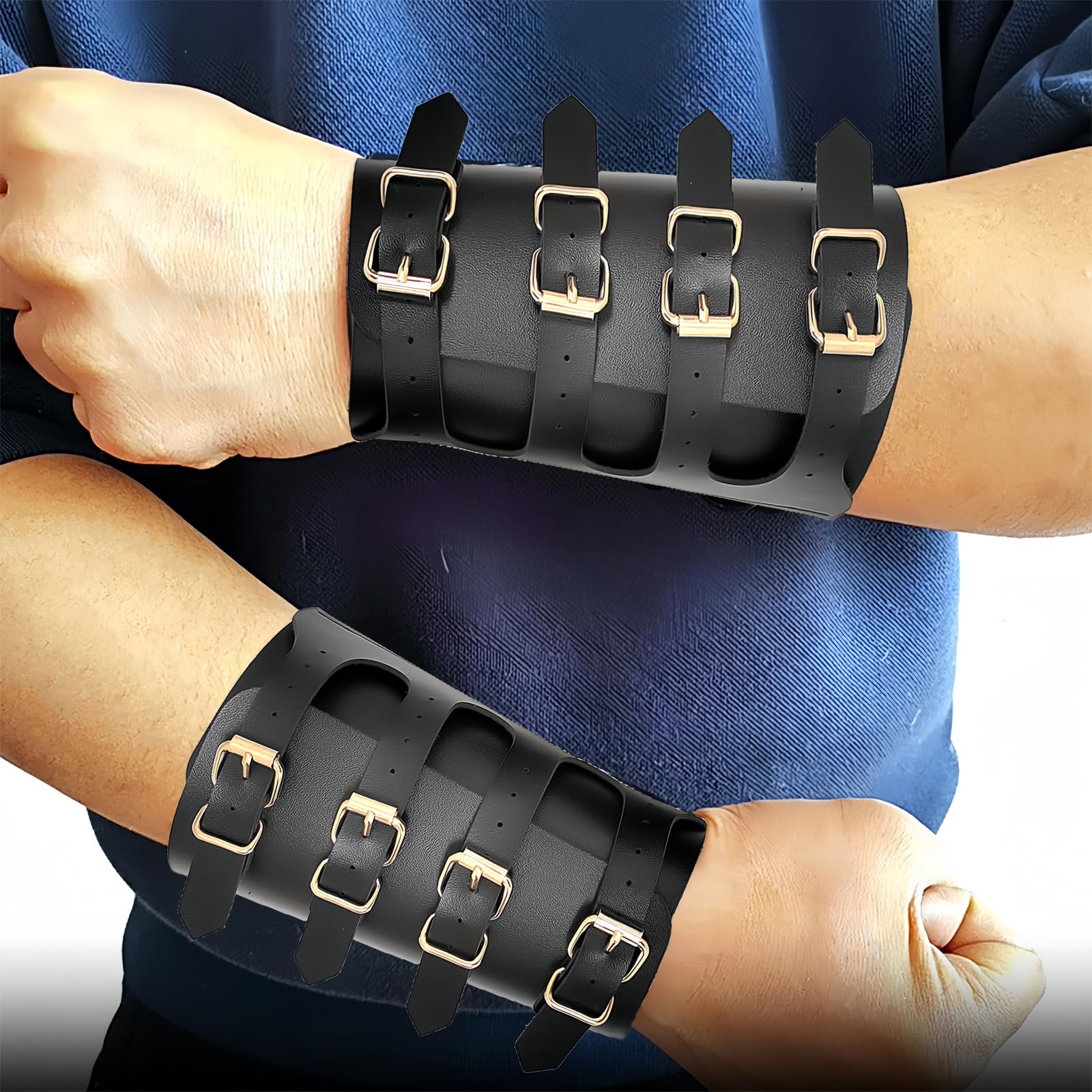Protezioni Bracciali in Pelle, Polsino Medievale con Fibbia, Parabraccia Vintage per Tiro con l’Arco e Sport