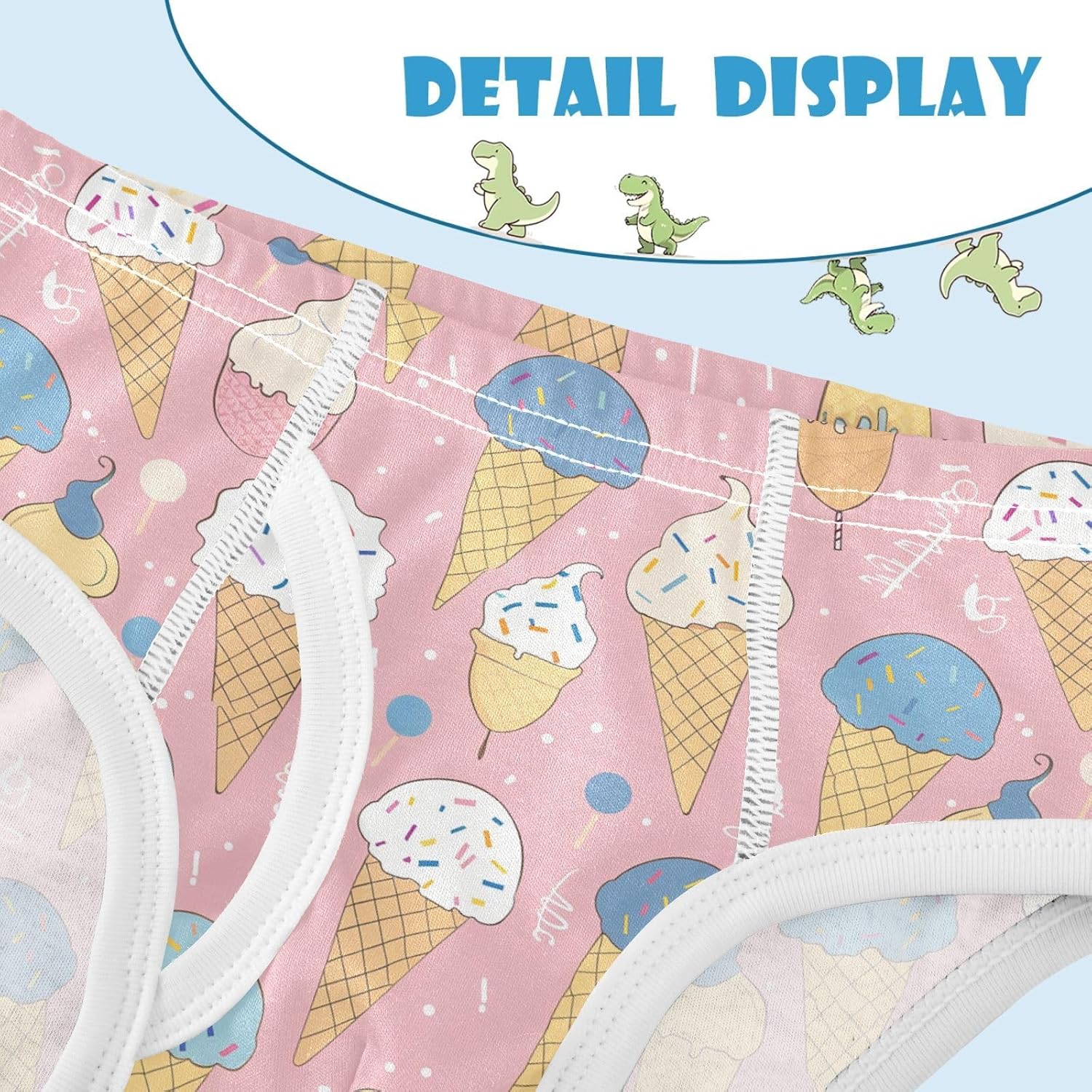 visesunny Boys Cotton Underwear Handdrawn Icecream Pattern Printed Toddler Soft Training Briefs Size 2T-8Y for Kids