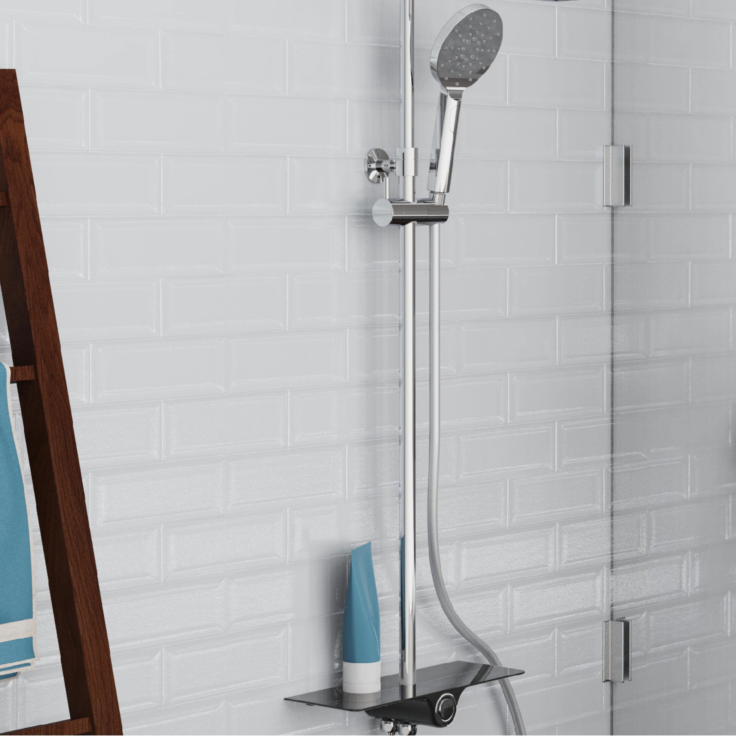 Design House 3-Wege-Duschumsteller Mit Handbrause & Festem Duschkopf – 177,8 Cm Schlauch, Satiniertes Nickel