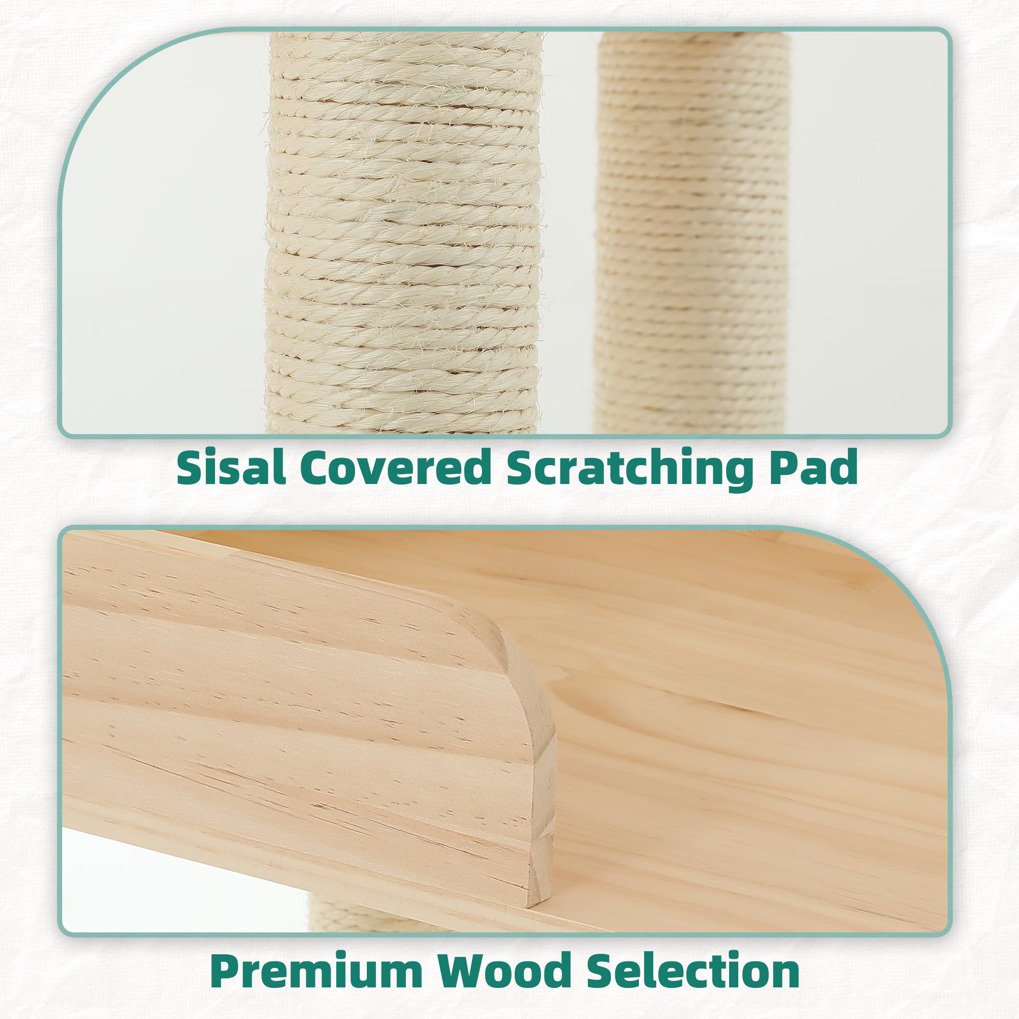 Homiflex Wood Cat Tower for Automatic Litter Box, 60.2