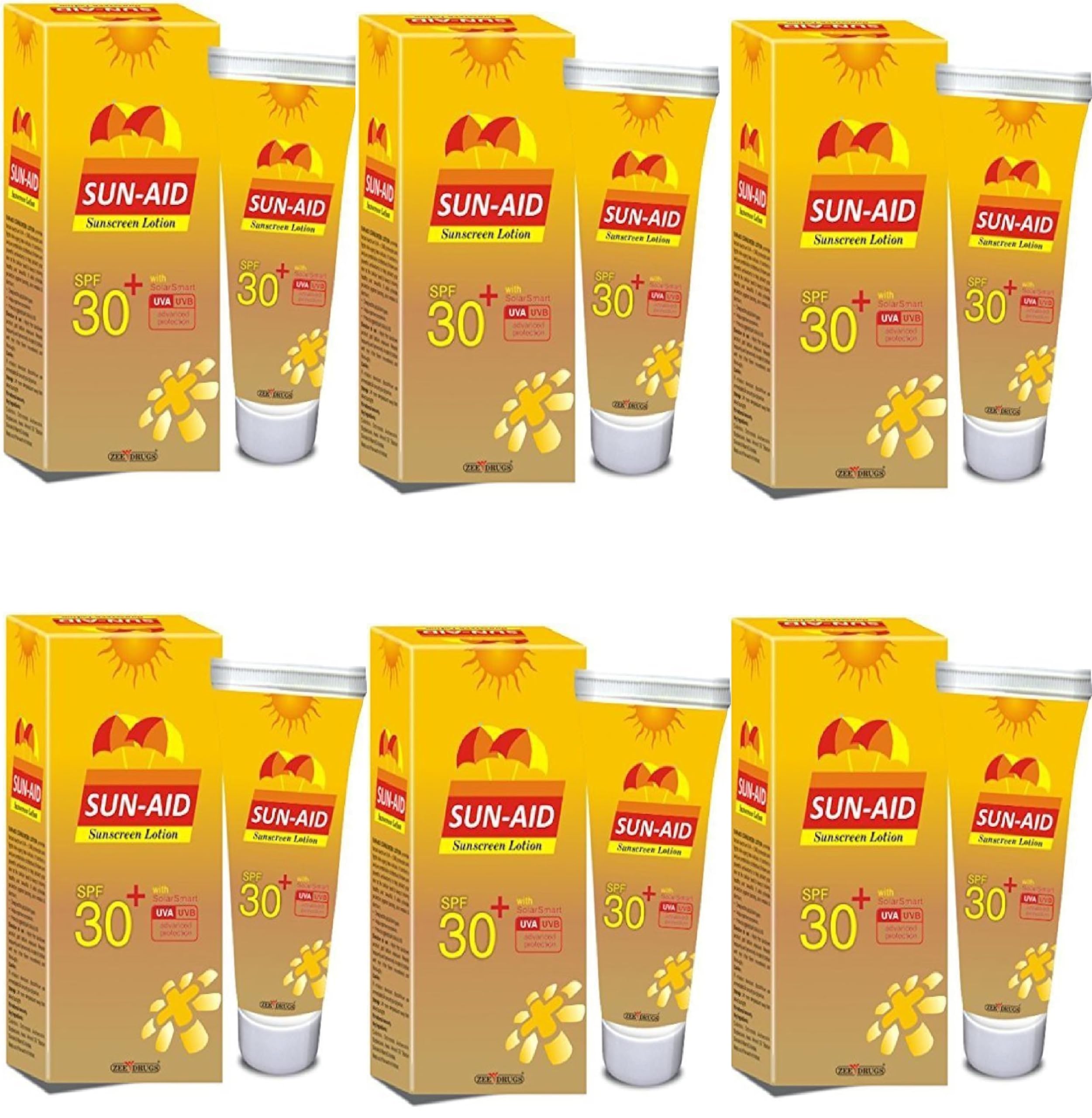 SUN-AID sunscreen lotion pack of 6