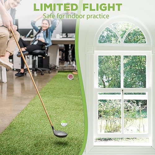 Miniatura 24 de Junkin Paquete de 50 pelotas de golf de práctica de vuelo limitado, bolas de golf de impacto de plástico de 1.65 pulgadas, huecas, suaves