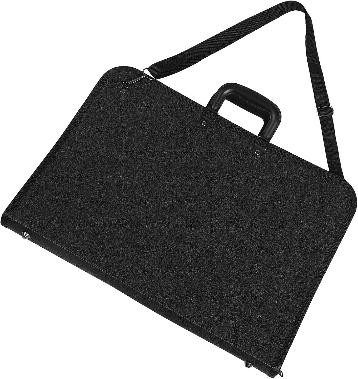 Lightweight Black Polyester Art Portfolio Bag with Multiple Compartments, Drawing Sketch Carrier for Outdoor Sketching and Artistic Creation, Creative Minimalist Storage Bag