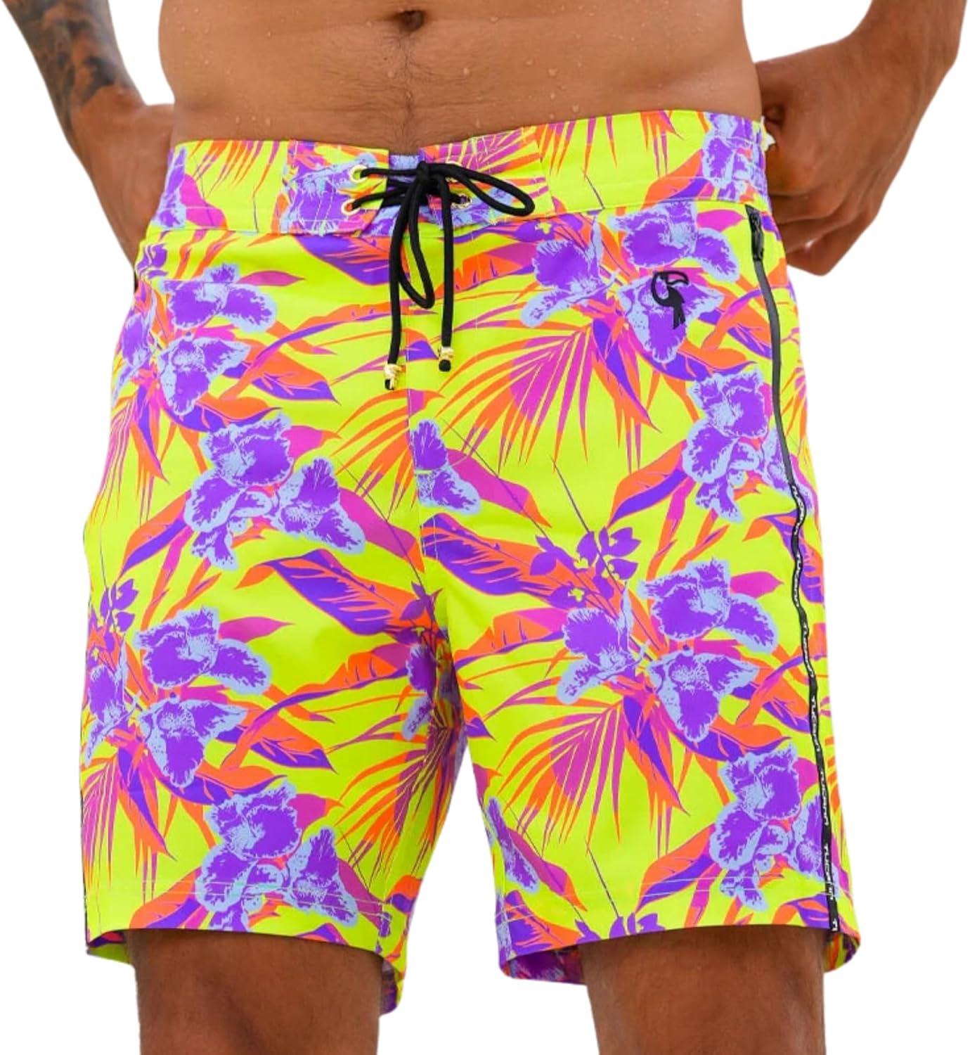 Tucann Men's Trunks 7" Compression Liner Quick Dry Zipper Pocket Chlorine Resistan 4 Way Stretch Swim Shorts for Men