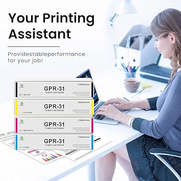 GREENBOX Remanufactured 2790B003AA 2802B003AA 2798B003AA 2794B003AA Toner Cartridge Replacement for Canon GPR 31 NPG-46 EXV29 for ImageRunner C5030 C5035 C5235 C5240 C5240 C5255 Printer (KCMY, 4 PK)