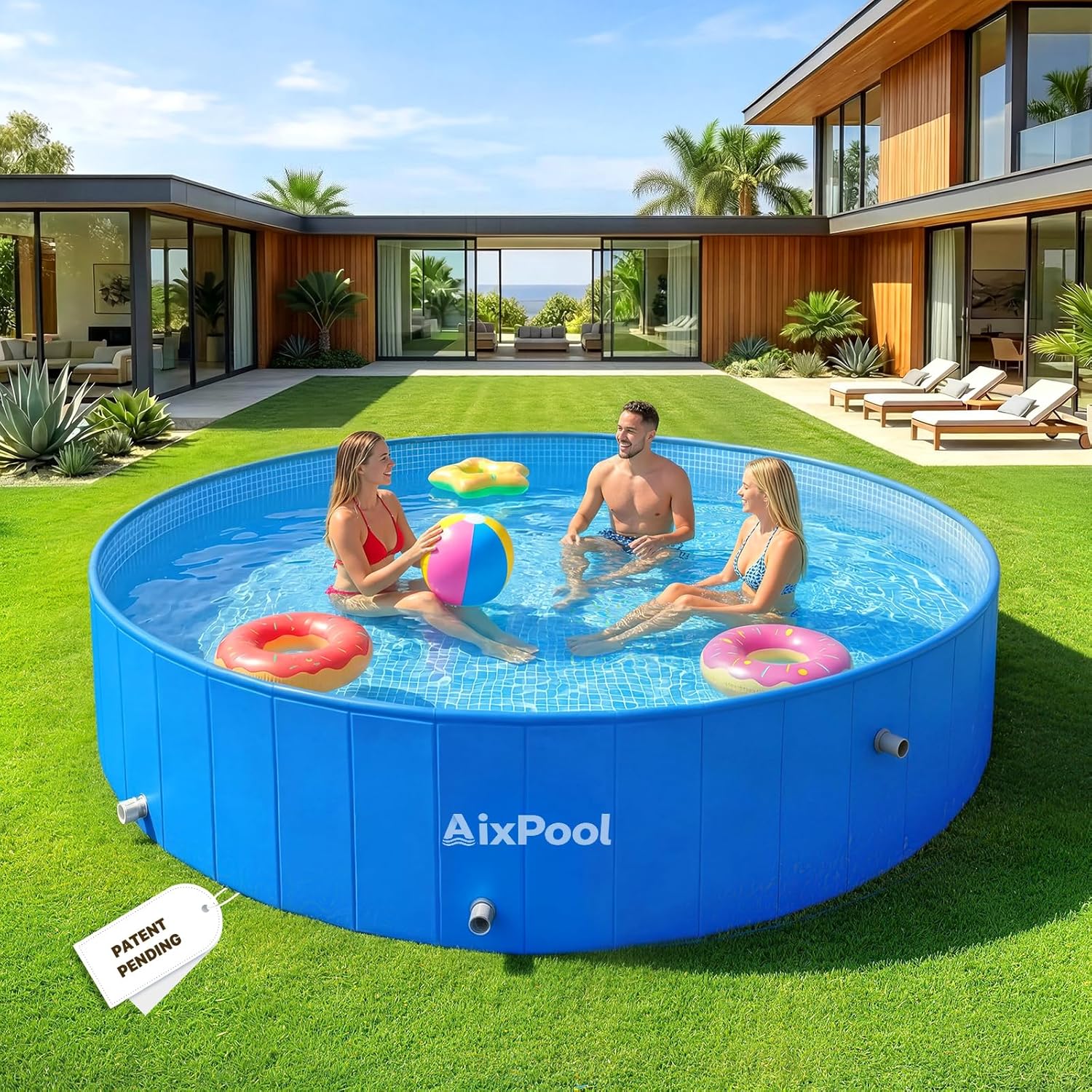 2026 Large Foldable Pool,Non-Inflatable Pool for Adult,Foldable Swimming Pool,Plastic Kiddie Portable Pool,Collapsible Kid Pool for Backyard,Oversized Easy Setup Family Pool for Adult,6.5FT
