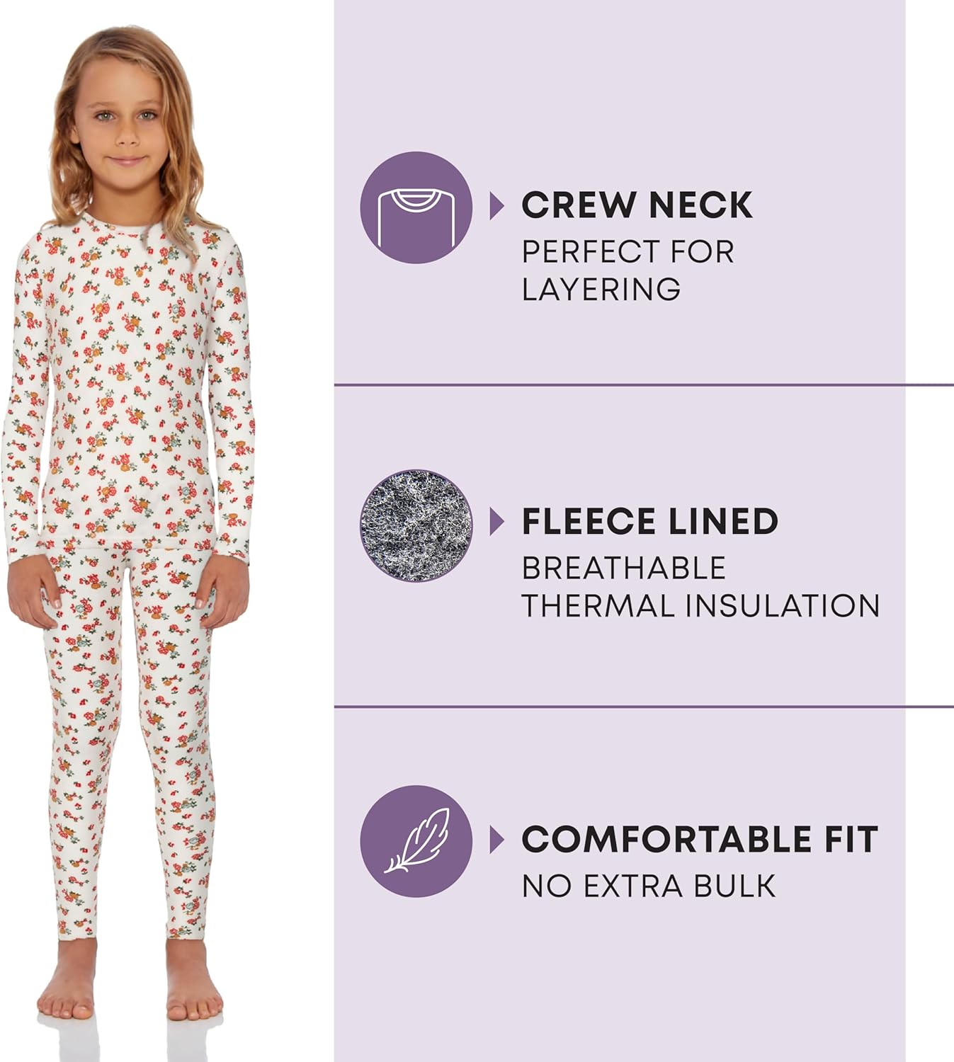Rocky Thermal Underwear for Kids, Girls Thermals Long Johns Underwear, Base Layer for Cold weather/skiing - Image 2