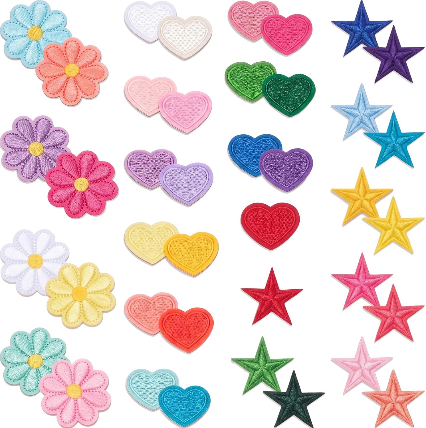 Hanaive 80 Pcs Chenille Self Adhesive Iron on Patches