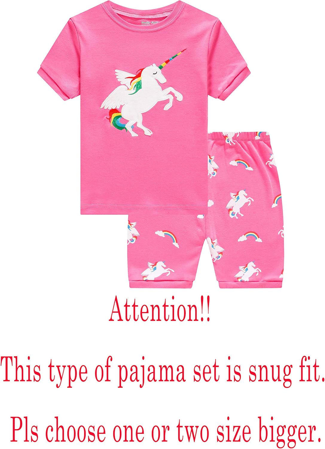 Family Feeling Giraffe Little Girls' Short Pajamas 100% Cotton Clothes - Image 3