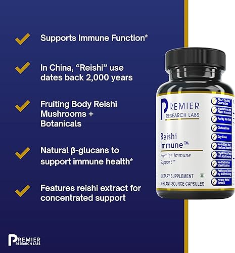 Miniatura 4 de Premier Research Labs Reishi Immune - Apoya el sistema inmunológico - Cuenta con fórmula botánica completa con cuerpo fructífero Reishi y extracto