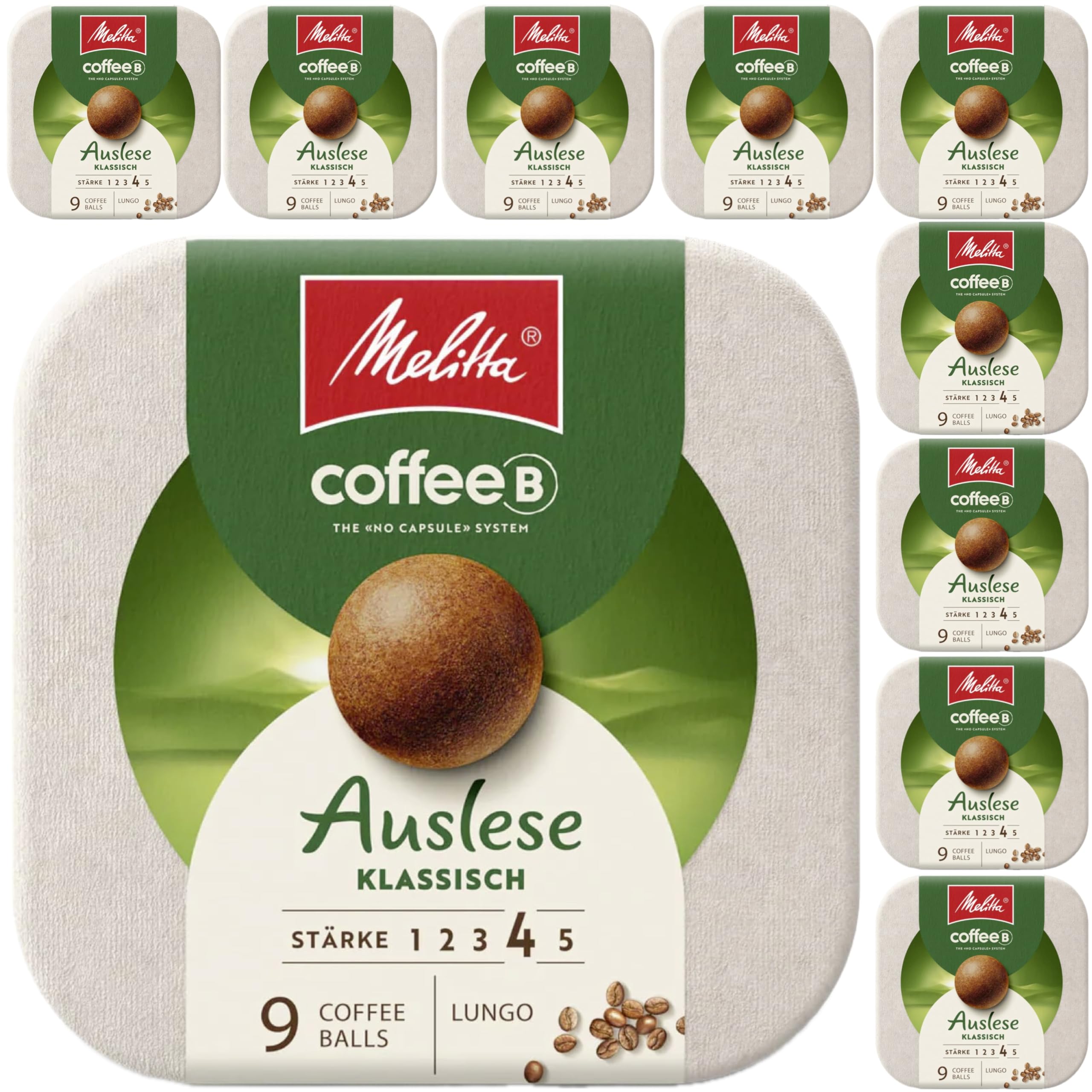 CoffeeB by Café Royal - 10x LUNGO - Auslese KLASSISCH zu je 9 Coffee Balls 51g, 10er Pack (10x 9 Coffee Balls)