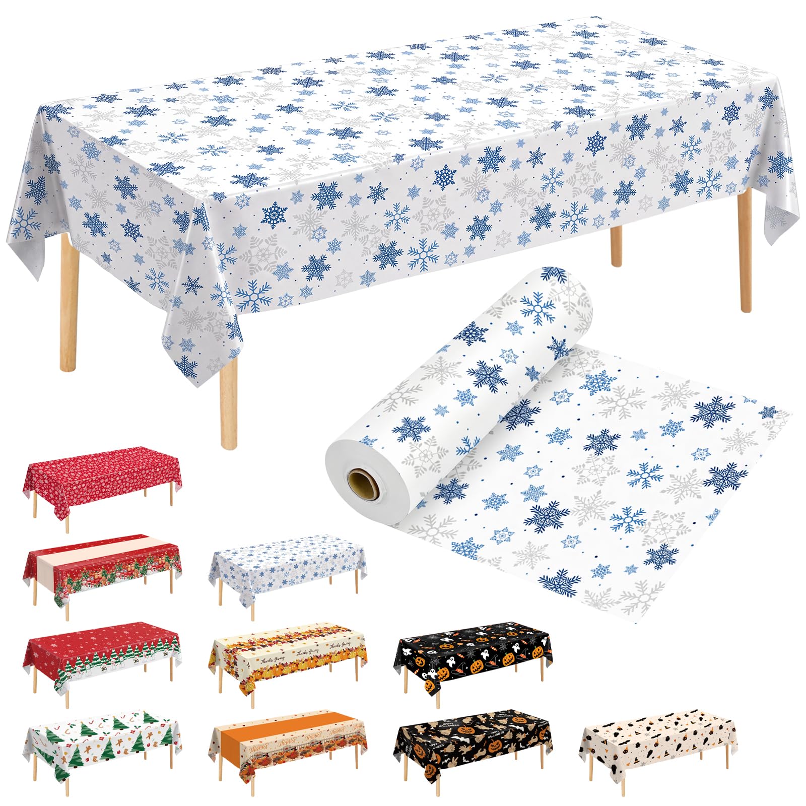 Plastic Table Cover Roll - 54" x 300ft - Blue -31