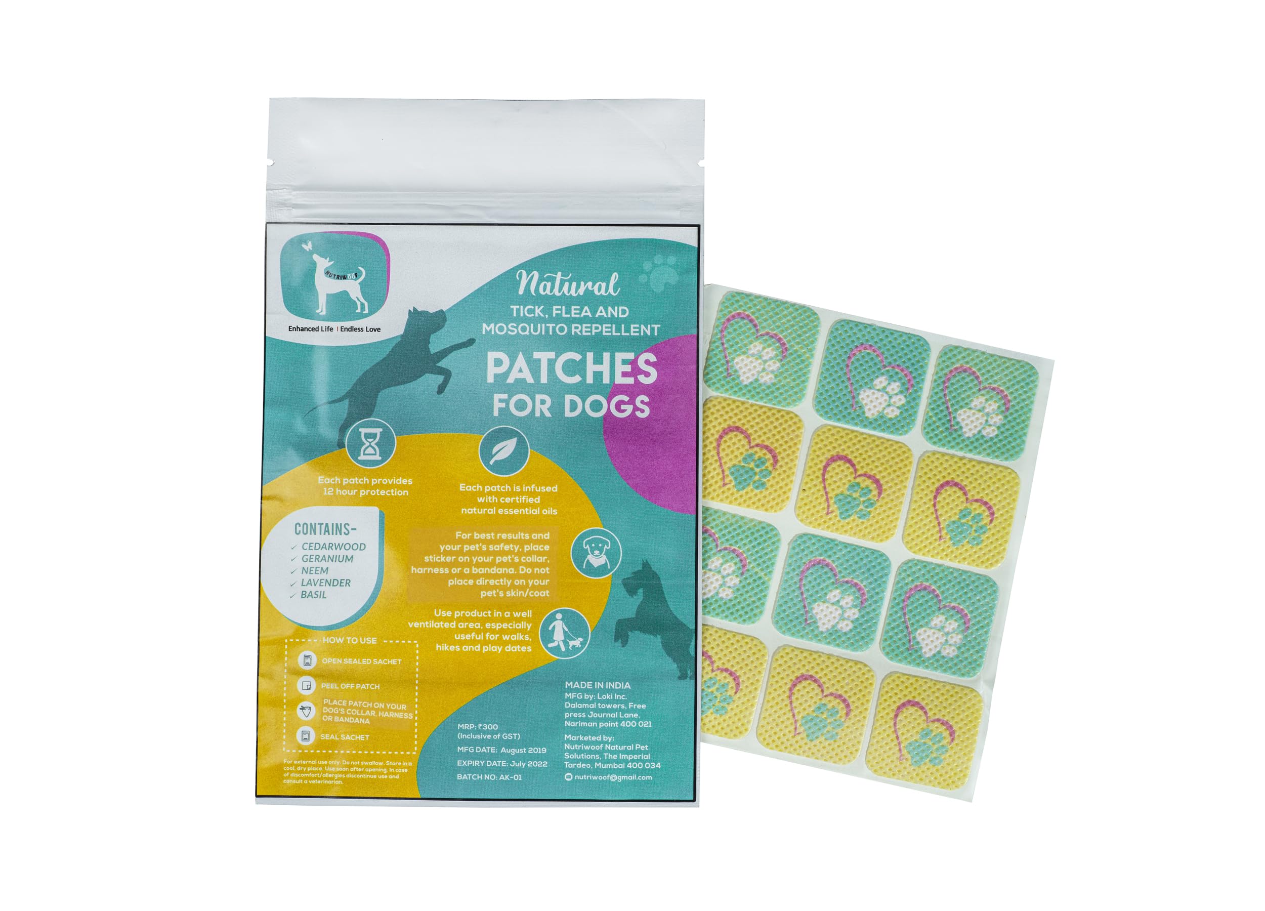 Nutriwoof by A Petter Life Tick, Flea & Mosquito Repellent Patches (36 Patches) - for Dogs -Sticks to Collars, Harnesses and Bandanas (B0CKVQYP6V) Amazon Price History, Amazon Price Tracker