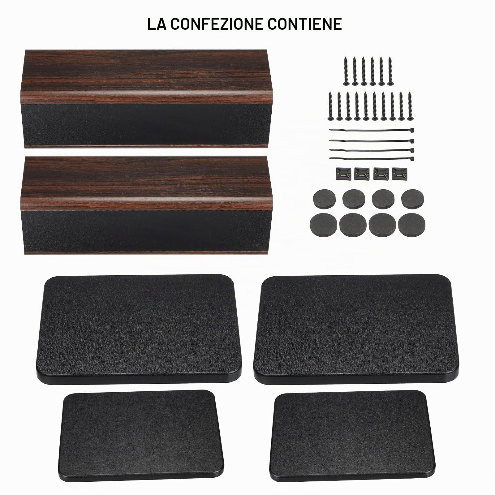 sourcing map Grana del legno Stand per altoparlanti 1 paio di 11,8 pollici (30 cm) Universale Piccolo Speaker Stand Cavato Stand Audio Migliorato Ascolto per Home Theater Cinema