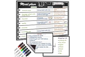 JJPRO Magnetic Weekly Menu White Board Organizer