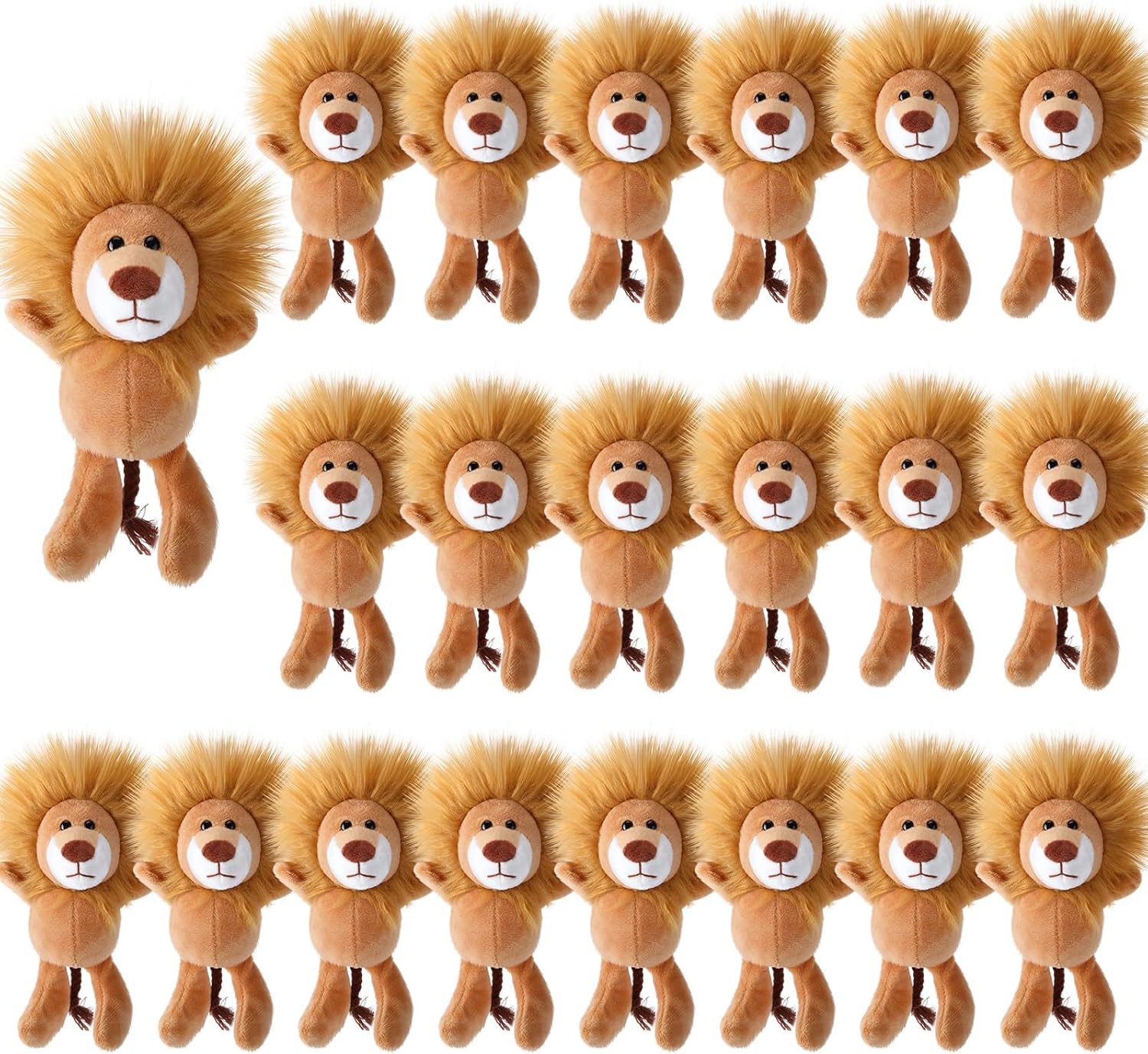 24 Pieces Lion Plush Keychain Bulk 6 Inch Stuffed Animal Lion Toy Soft Cute Plushier Keychains for Birthday Gift Shower Nursery Decor Party Favors