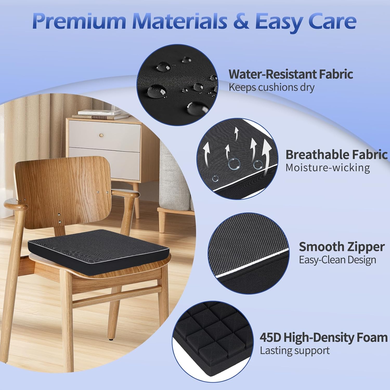Stadium Seat Cushions for Bleachers - Upgraded 63-Cell Comfort Grid Portable Bleacher Seat Cushions 2.55" Water-Resistant Support Bleacher Cushion Pad Outdoor Sports Events - 2 Pack