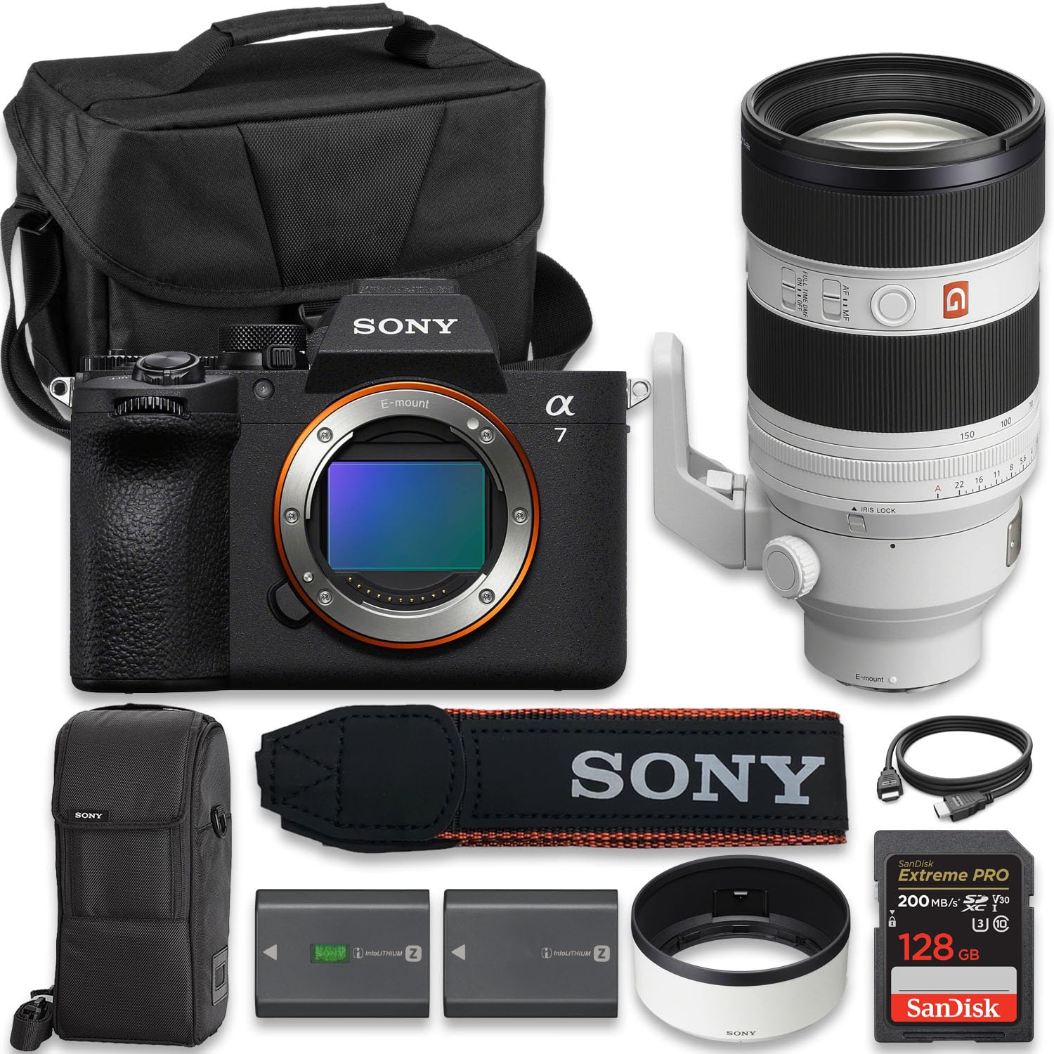 Sony Alpha 7 V Full-Frame Hybrid Mirrorless Camera with Sony FE 50-150mm f/2 GM Lens