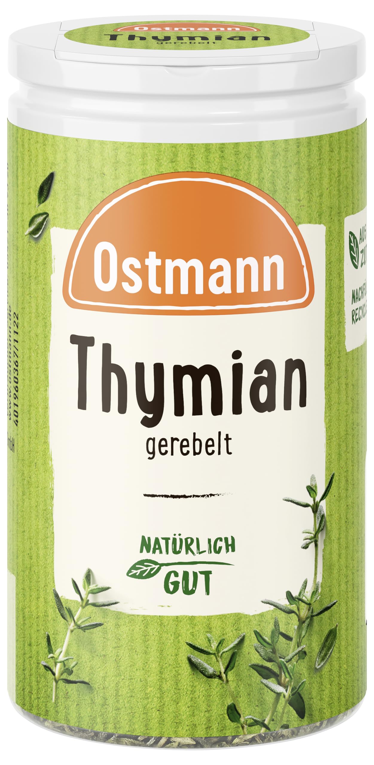 Ostmann Thymian gerebelt 15 g Thymian-Gewürz für viele Fleisch-, Fisch-, Pilz-, und Gemüsegerichte der mediterranen Küche, Menge: 1 Stück