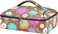 Vista 1 de xigua Flower Pattern Insulated Casserole Carrier, Hot Cold Food Carrier, Insulated Food Bag, Casserole Carrier Bag Insulated, Casserole Carriers for