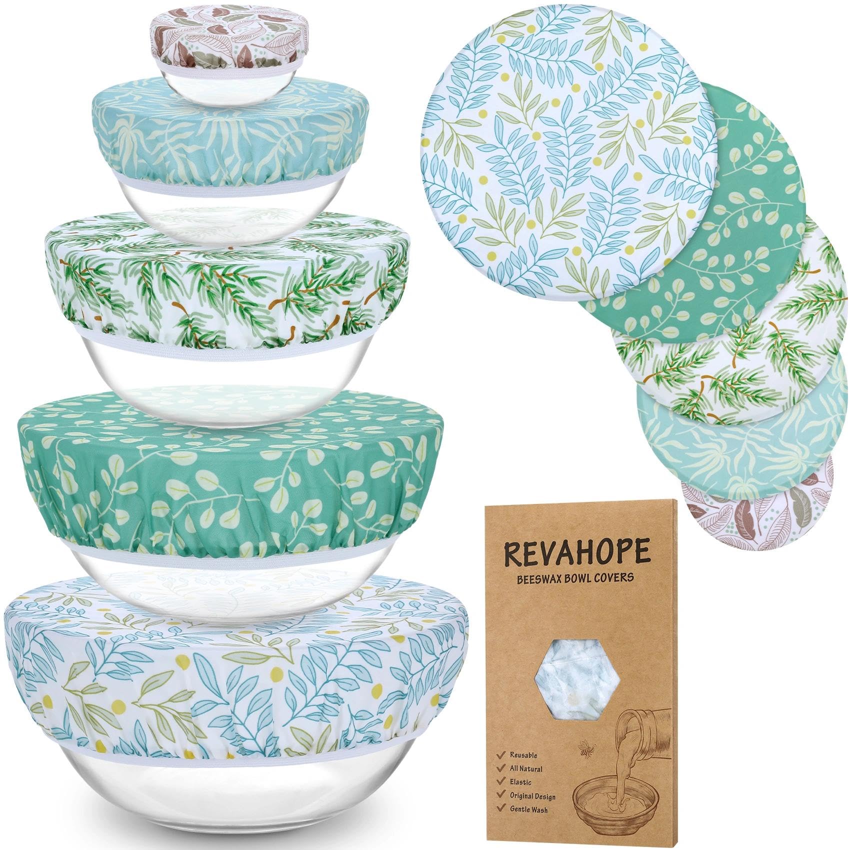 Revahope 5-Size Reusable Beeswax Bowl Covers Set