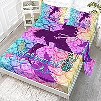 Vista 8 de Juego de sábanas de 4 piezas ajustadas y planas para niñas, estampado de mariposas y flores rosas con 1 + 2 fundas de almohada para cama individual