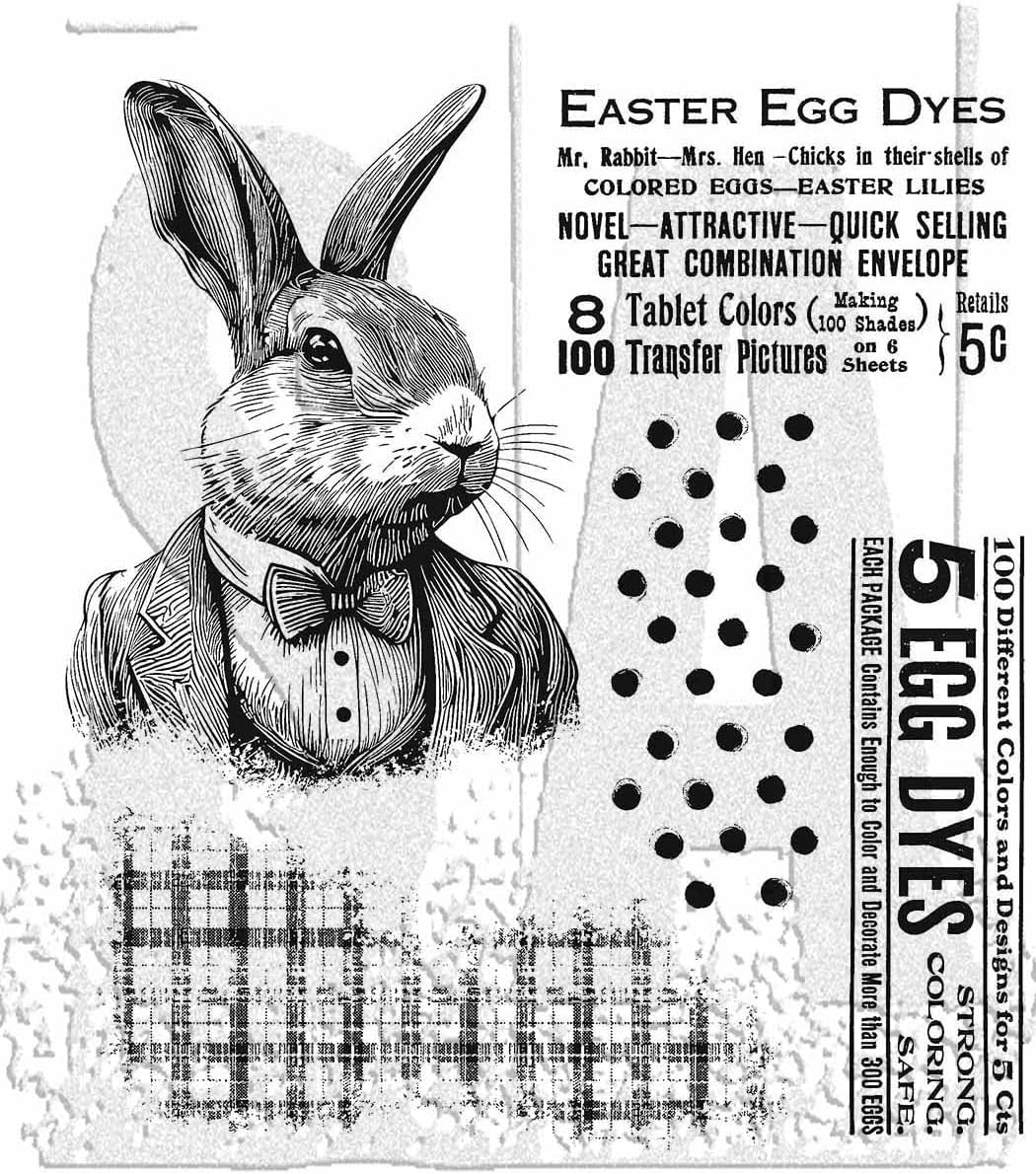 Ranger Ink Bundle - Tim Holtz Cling Rubber Stamps Mr. Rabbit cms478 and 1 Idea-Ology Storage - Stamp Storage - Sheet- 2024 Release