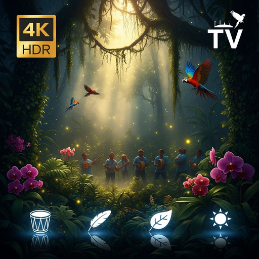 Brazilian Rainforest & Distant Samba – Tropical Vibes | 4K Smart TV Ambient