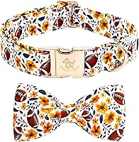 Vista 17 de Elegant little tail - Collar de otoño para mascotas con corbatín, lindo collar de Halloween con estampado de flores y calabaza para cachorros