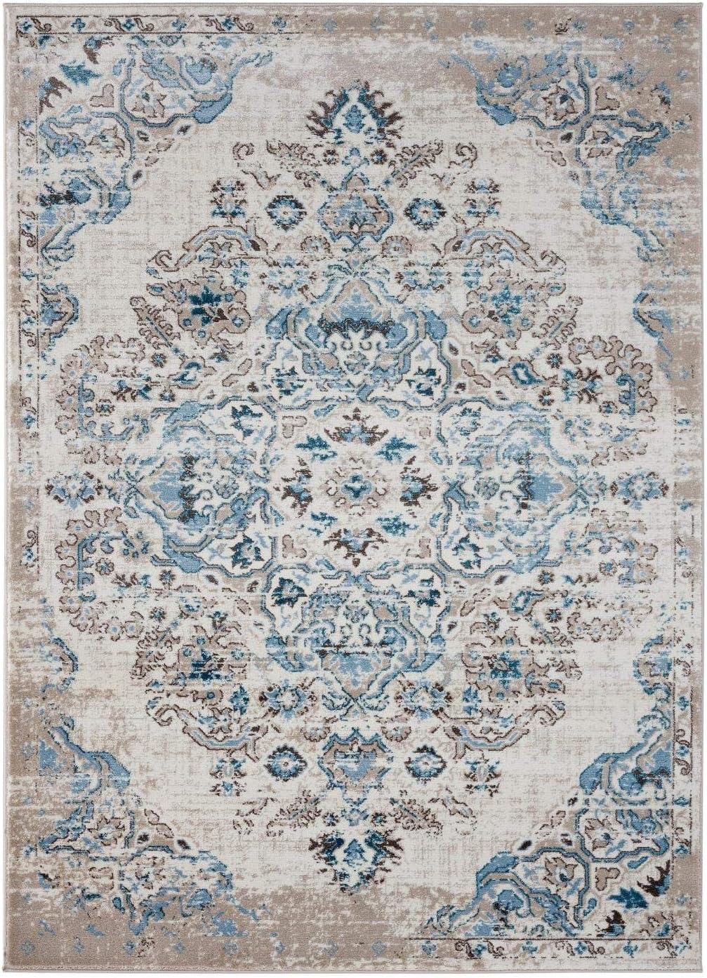 LUXE WEAVERS Victoria Collection 7729 Ivory 8x10 Oriental Area Rug