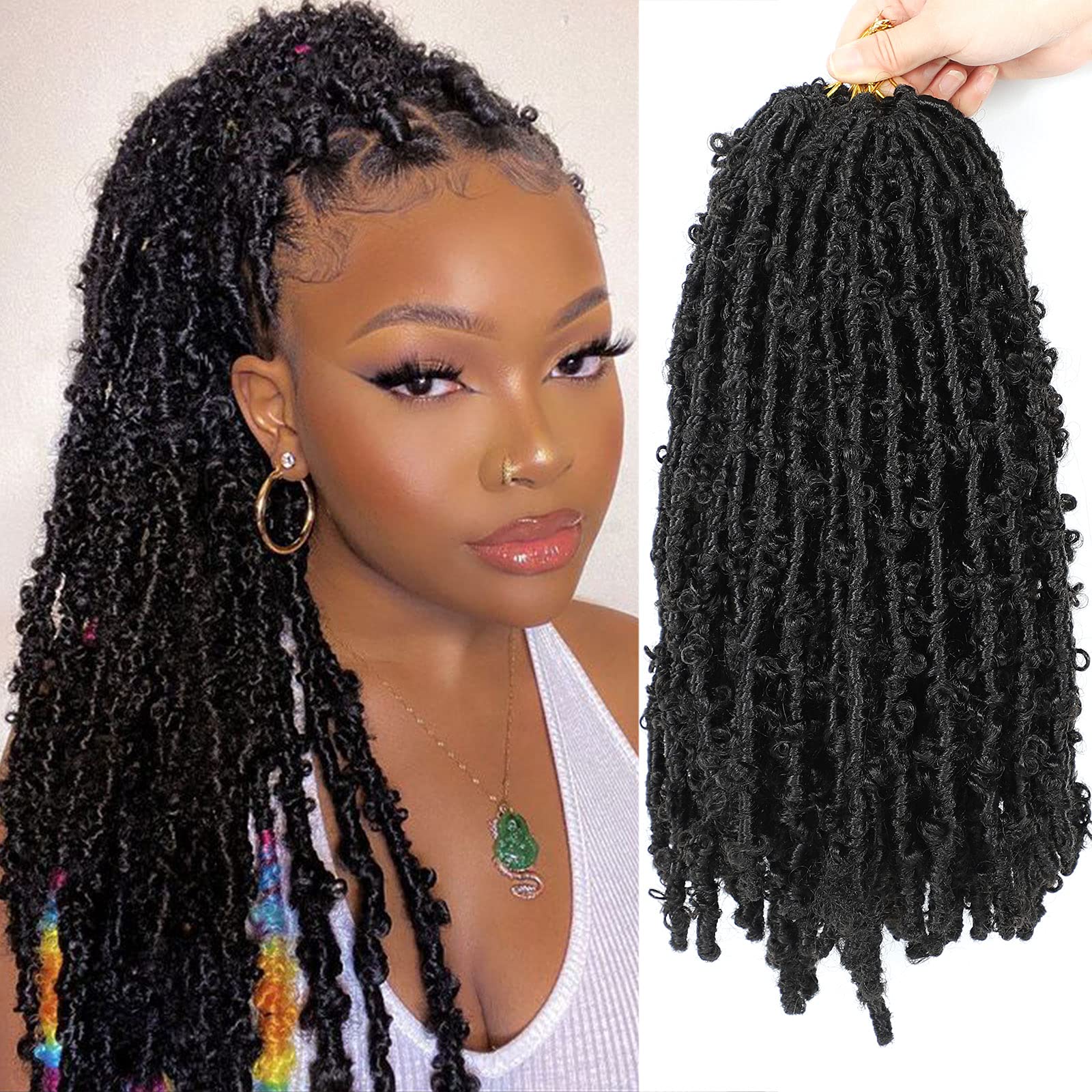 Buy 14 inch Butterfly Locs Crochet Hair 6 Packs Soft Handmade Butterfly