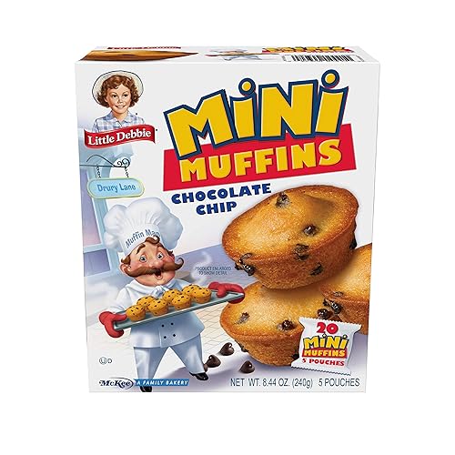 Little Debbie Mini magdalenas con chispas de chocolate, 5 bolsas, caja de 8.44 onzas