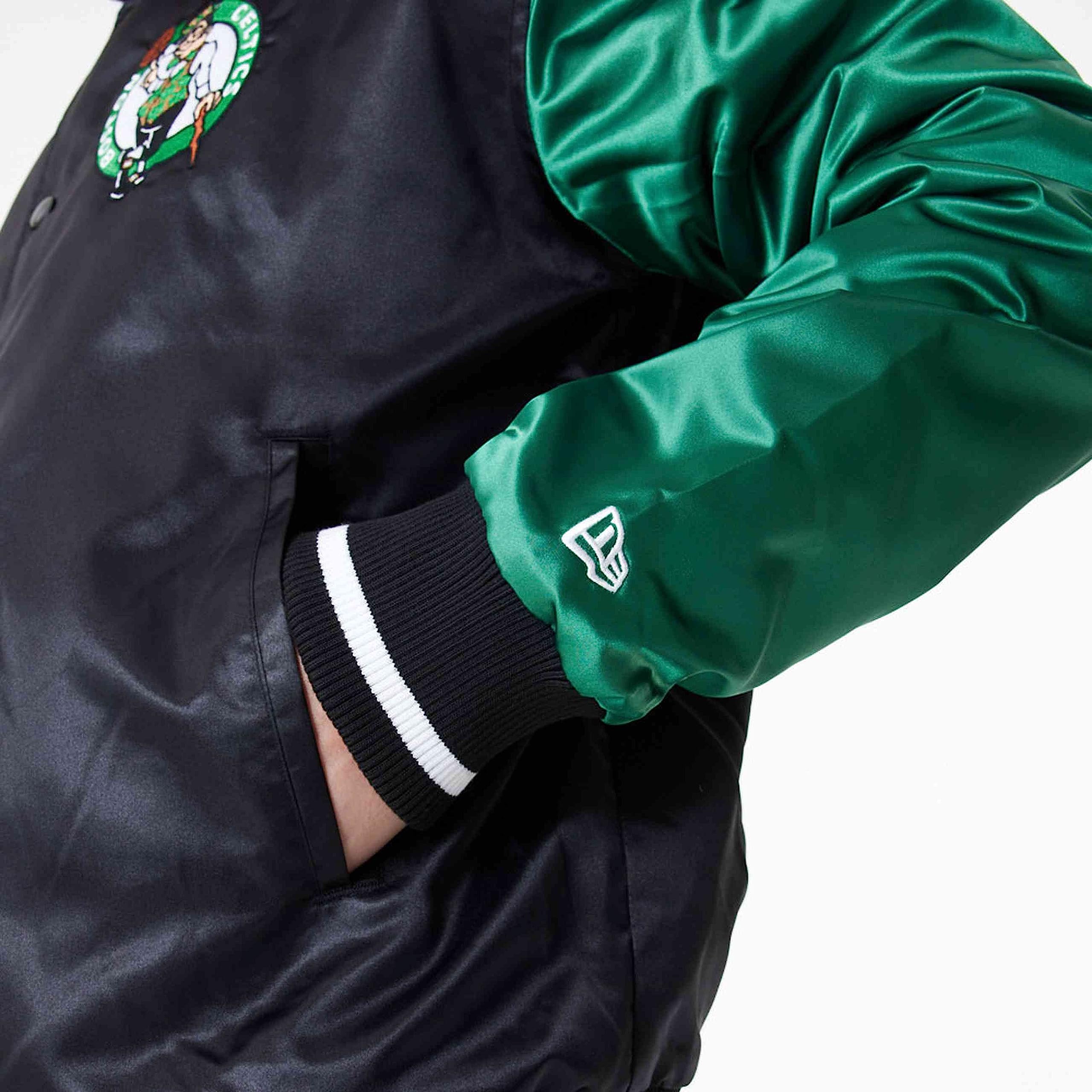 New Era - NBA Boston Celtics satyna bomber kurtka kolor czarny