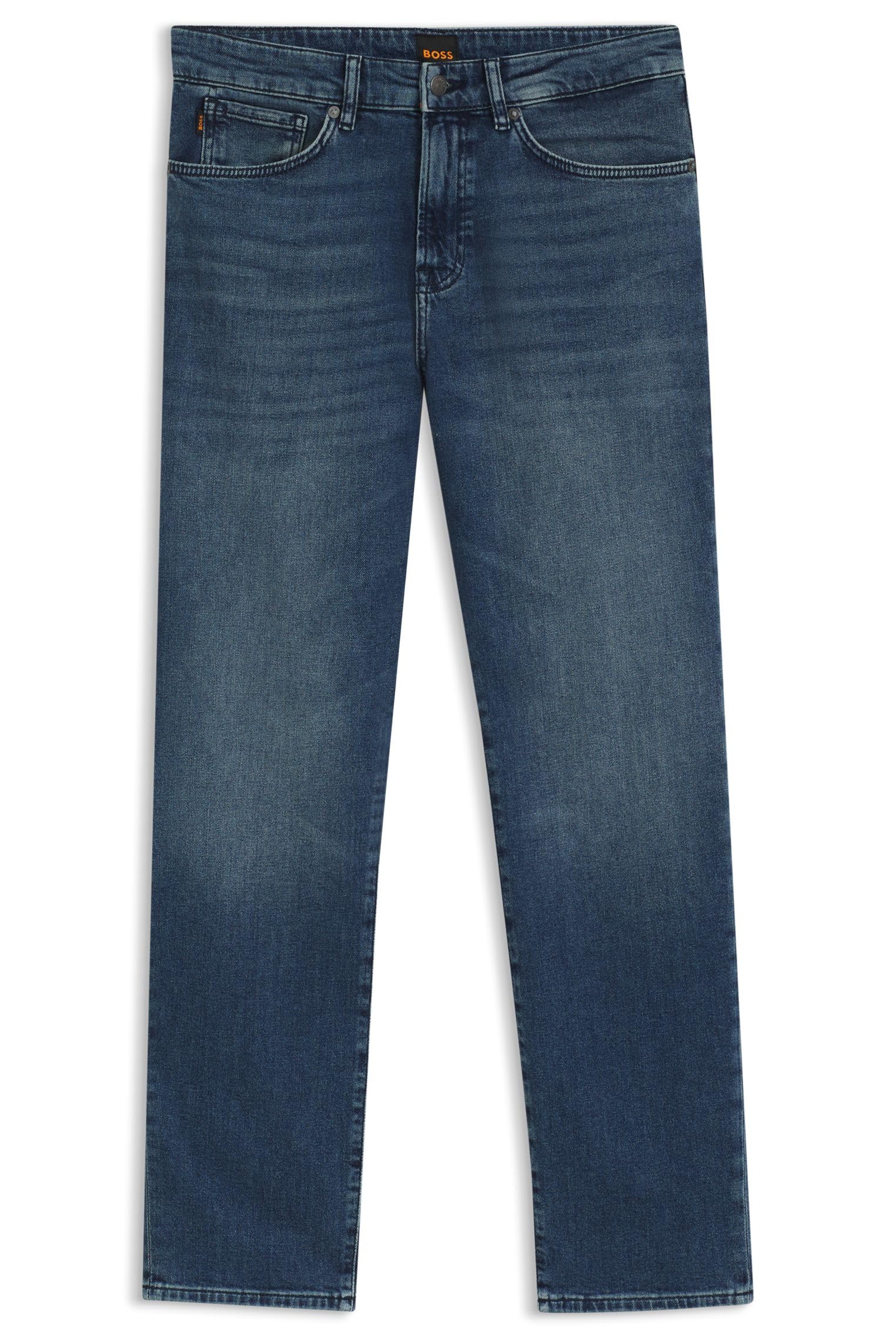BOSS Mens Maine Jeans Medium Blue 34W / 32L