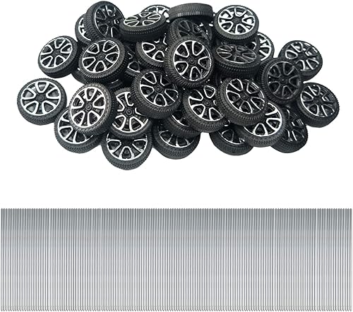 EUDAX Rollo de plástico de 1.181 in x 0.354 in, eje de 0.079 in de diámetro y eje STEM de 0.079 in x 3.937 in, eje redondo para bricolaje, juguete a