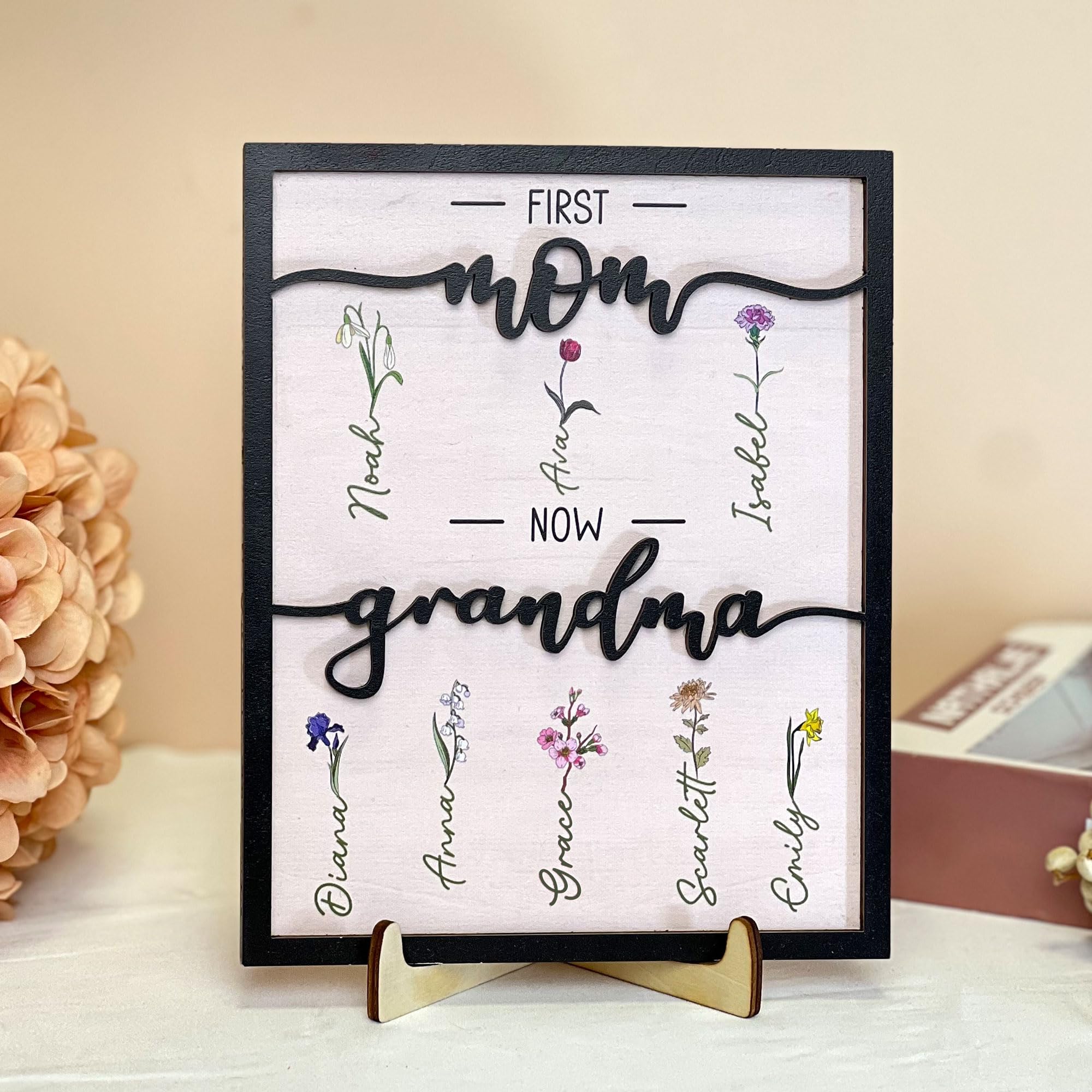 Niche - Grandma First Mom Now Grandma 2 Layered Wooden Plaque With ...