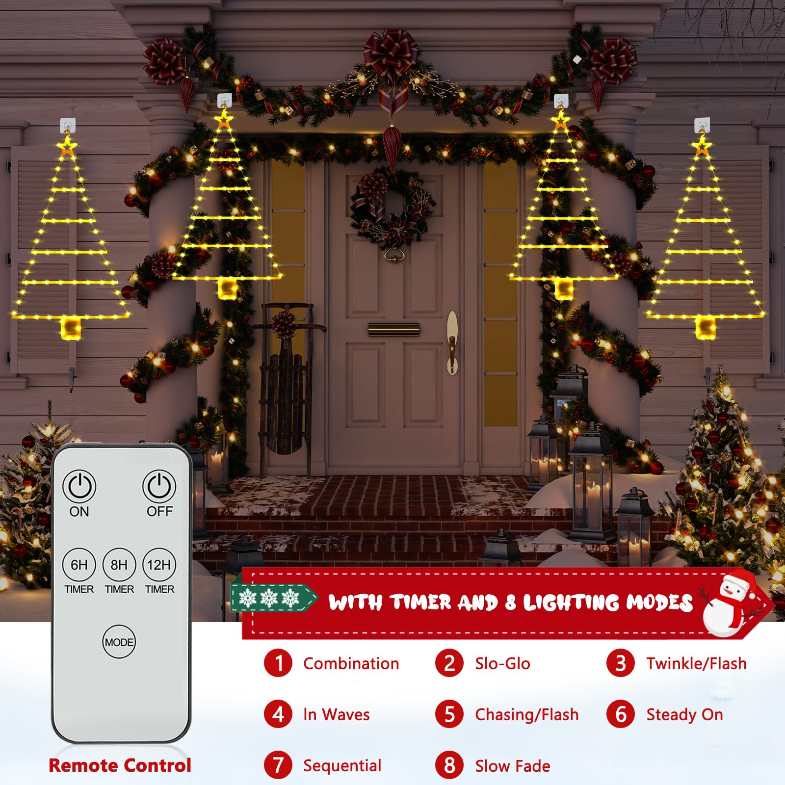 Ulikey Lumiere Noel Exterieur, 67cm LED Échelle De Sapin De