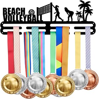 SUPERDANT Beach Volleyball Medal Hanger Display Women Sports Medal Display Rack for 40+ Medals Trophy Holder Awards Ribbon Holder Display Wall Hanging Athlete Gift