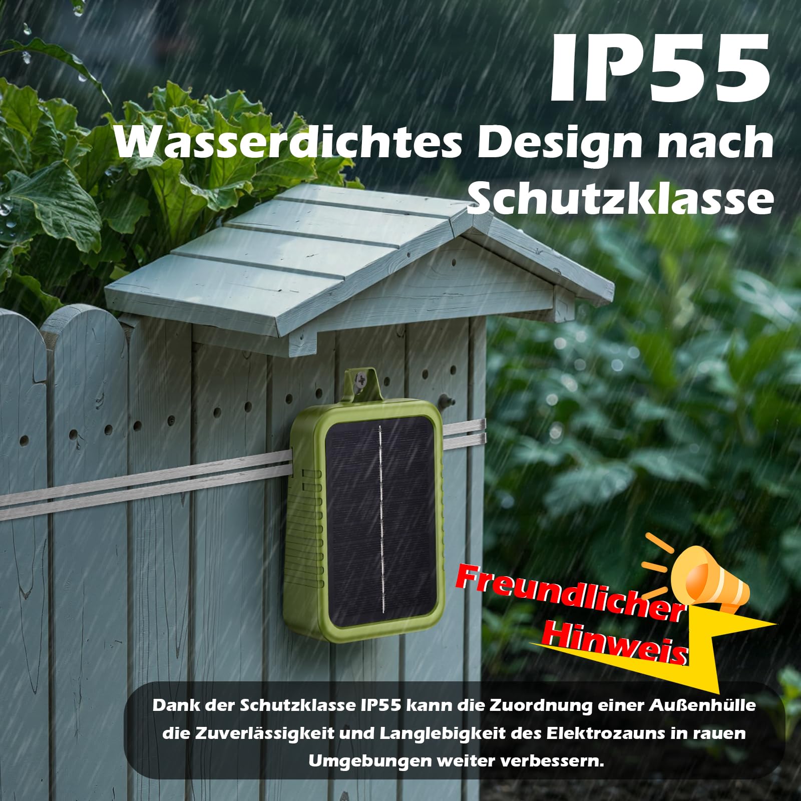 Schneckenzaun Elektrisch Set, Eingebauter 2400-mAh-Lithium-Akku und 2W-Solarpanel, Schneckenschutz Stromgerät mit 12m Zaunband und Schneckenschutz Zubehör, Schutz vor Schnecken für Gärten