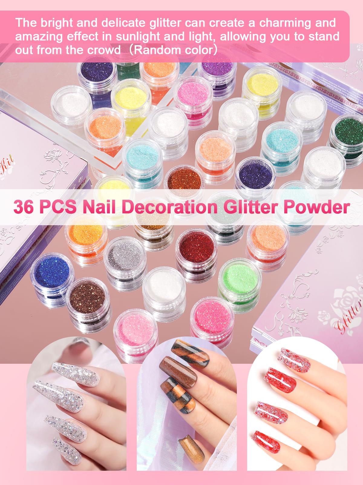 Yokilly Kit Ongle Gel UV Complet: Kit Ongle Manucure Avec 80W Lampe LED UV Electrique Ponceuse Pour Ongles Gel- Poudre Acrylique Pour Ongles