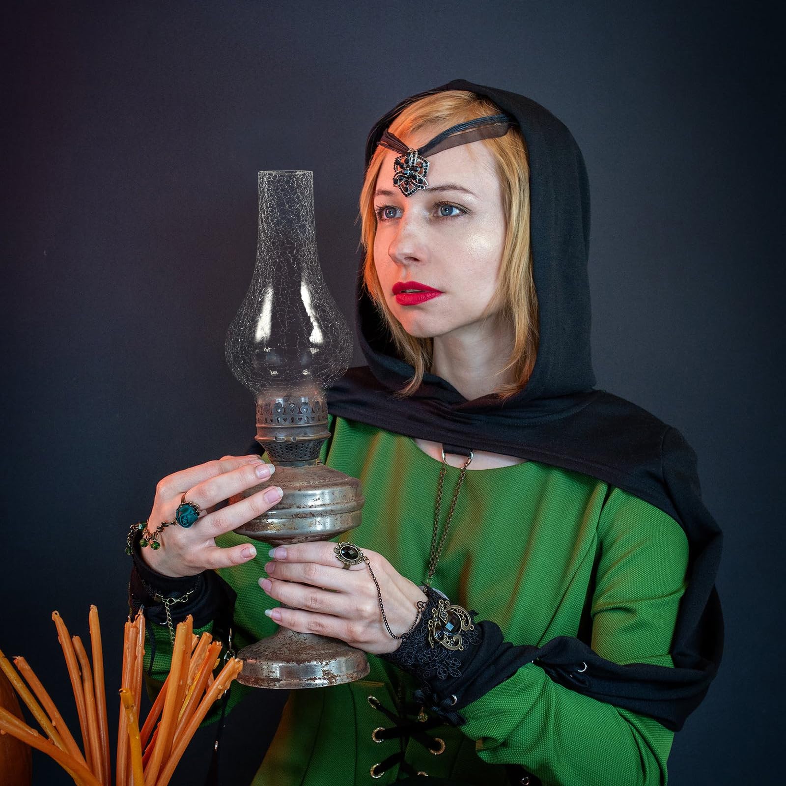 GANAZONO Lámpara de aceite para chimenea de queroseno, pantalla de cristal de repuesto para lámpara de aceite vintage, cubierta de lámpara resistente al viento (transparente)